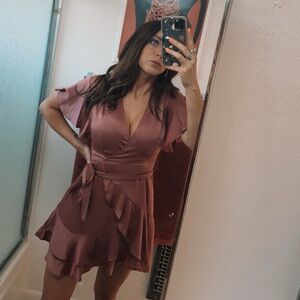 Elegant Mauve Wrap Dress